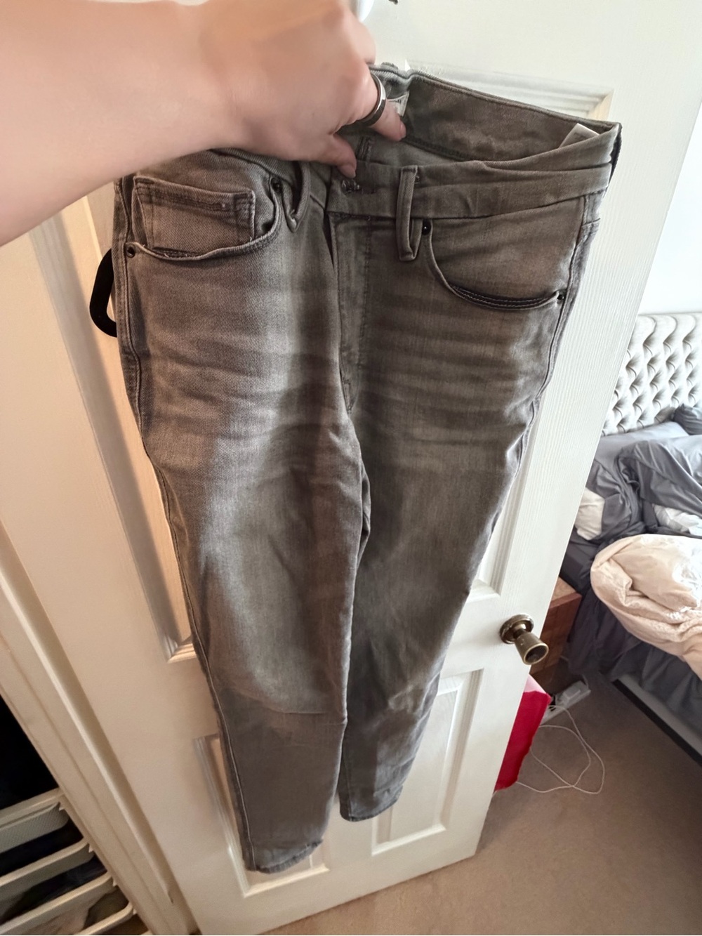 Good American High-Rise Grey Slim Jeans